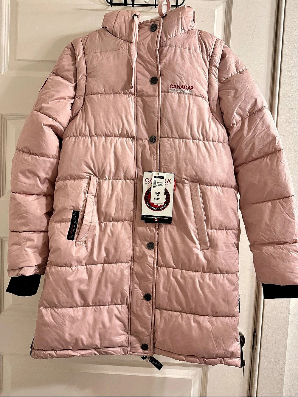 Canada Weather Gear Heavyweight Long Length Bubble Puffer Parka Pink Small